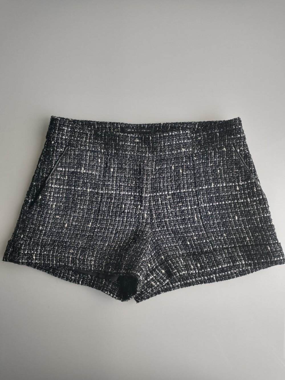 Rare Bebe Tweed Gray Black Winter Shorts with Tights Style 2 Academia
